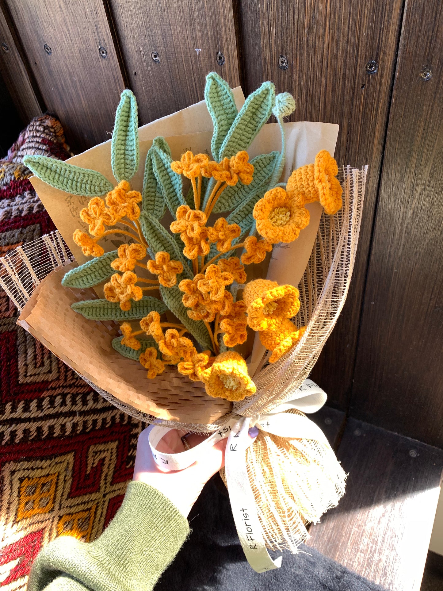 Golden Lily Crochet Bouquet| Housewarming preserved present