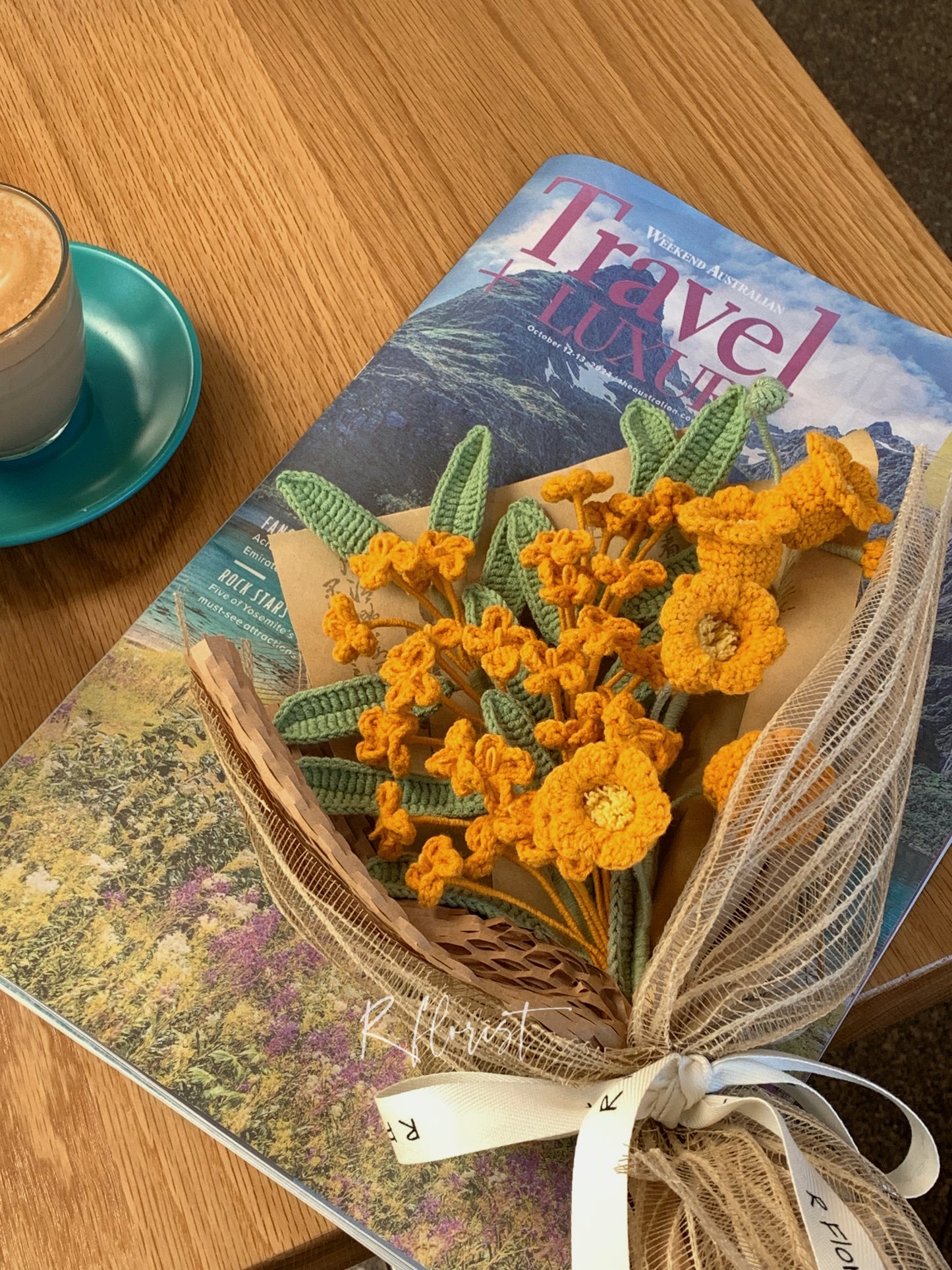 Golden Lily Crochet Bouquet| Housewarming preserved present