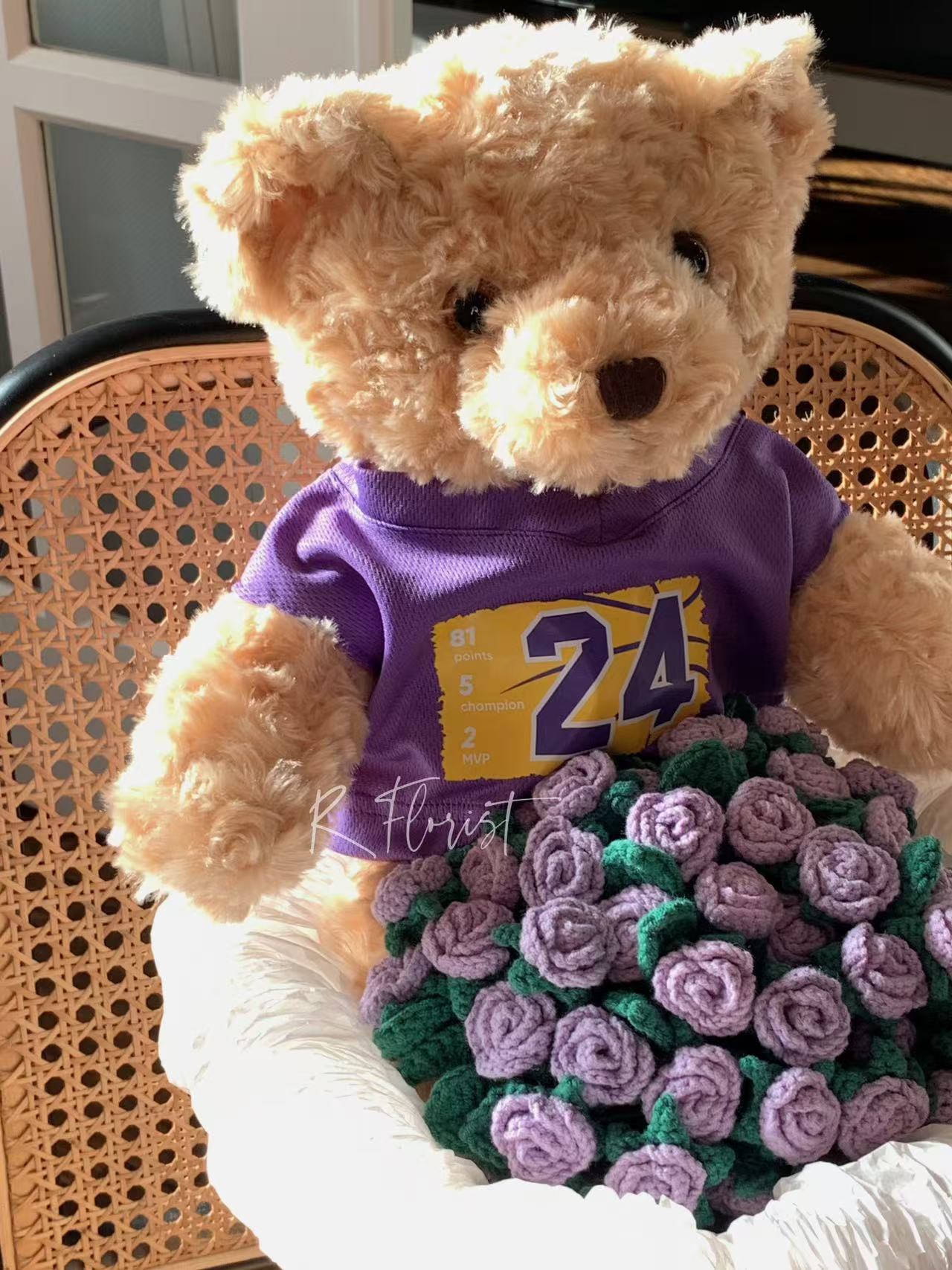 Kobe Bryant bear Crochet Bouquet| best gift for mens