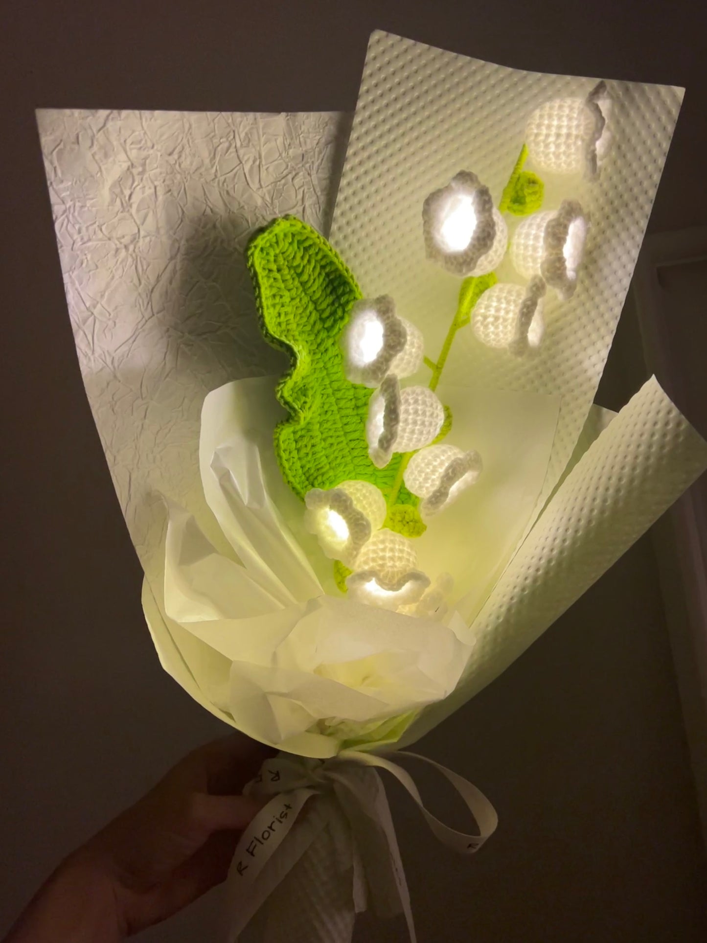 Sparkled with Night-light Crochet Bouquet| Lily of the valley|Preserved Flower