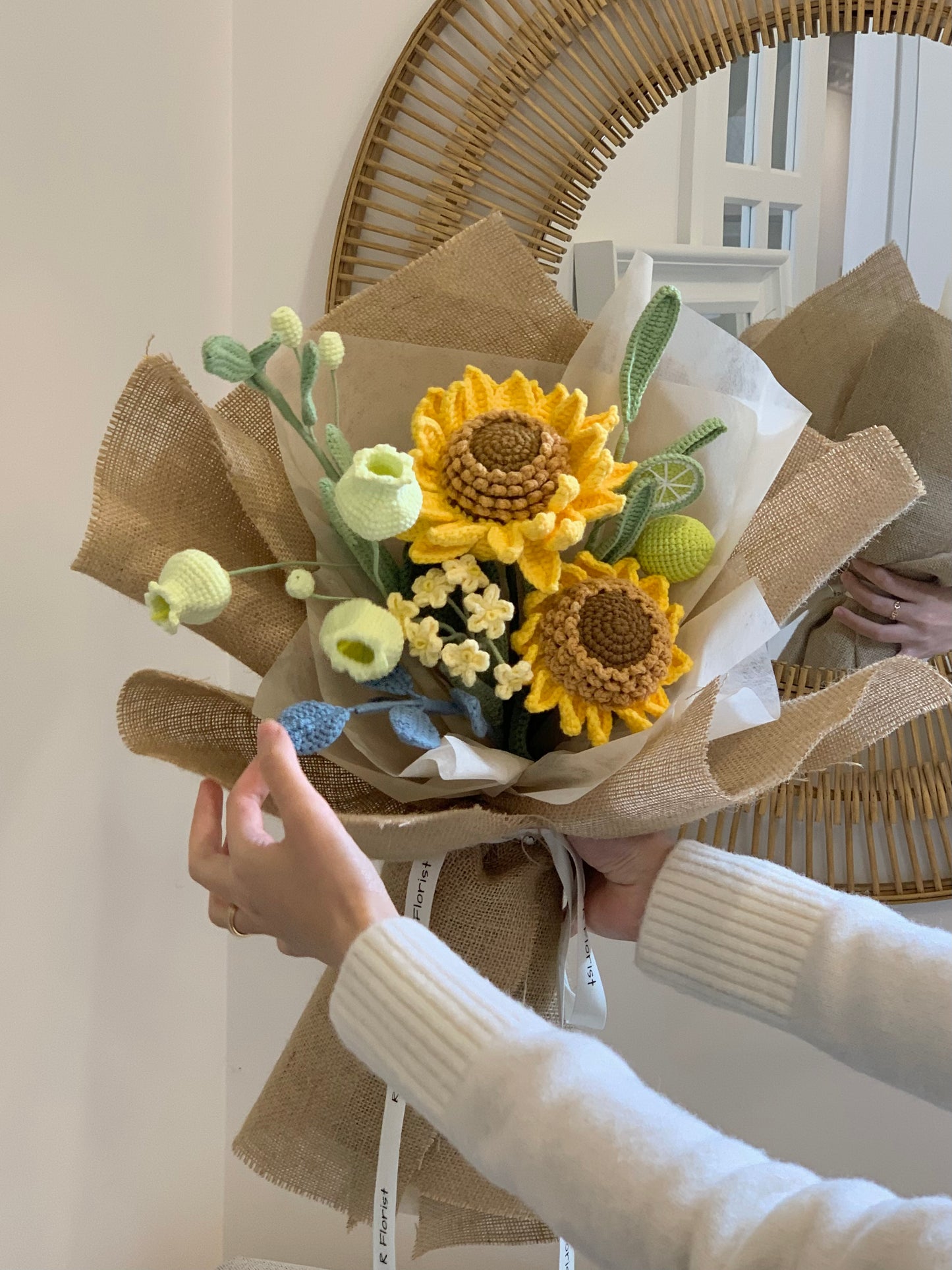 Sunflowers Crochet Bouquet| Natural Style| Preserved Flower